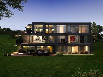 3D Visualisierungen, Architekturvisualisierungen, Haus, Mehrfamilienhaus. Gebäude
