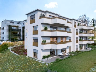 architekturvisualisierung wohnanlage aussenansicht Architekturvisualisierung einer Wohnanlage mit moderner Aussenansicht