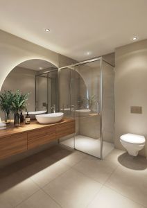 badezimmer 3d rendering luxus Fotorealistisches 3D Rendering eines luxuriösen Badezimmers mit modernem Design