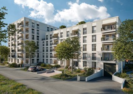 wohnanlage 3d architektur rendering 3D Architektur Rendering einer modernen Wohnanlage