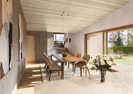 essbereich mit gartenzugang 3d visualisierung essbereich mit gartenzugang 3d visualisierung